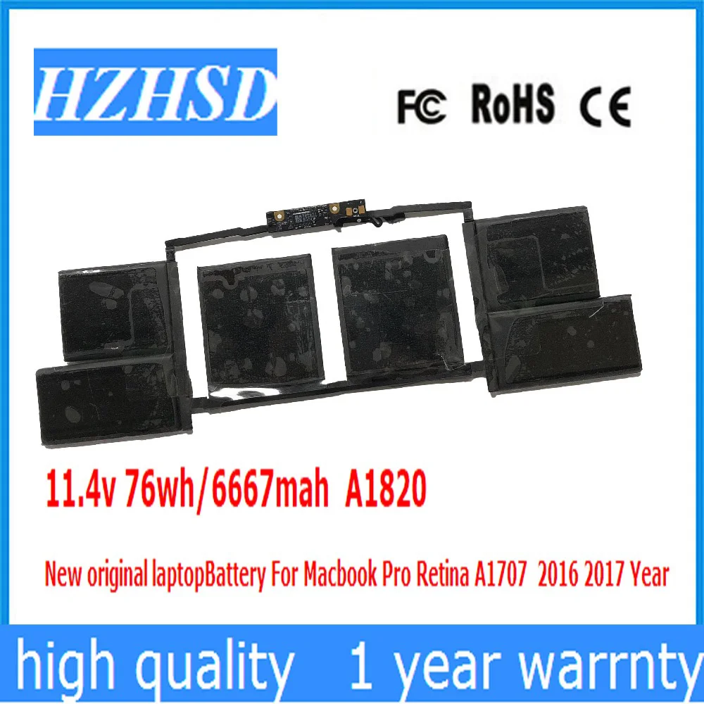 11 4 v 76wh/6667mah A1820 новый оригинальный аккумулятор для ноутбука Macbook Pro Retina A1707 2016 2017