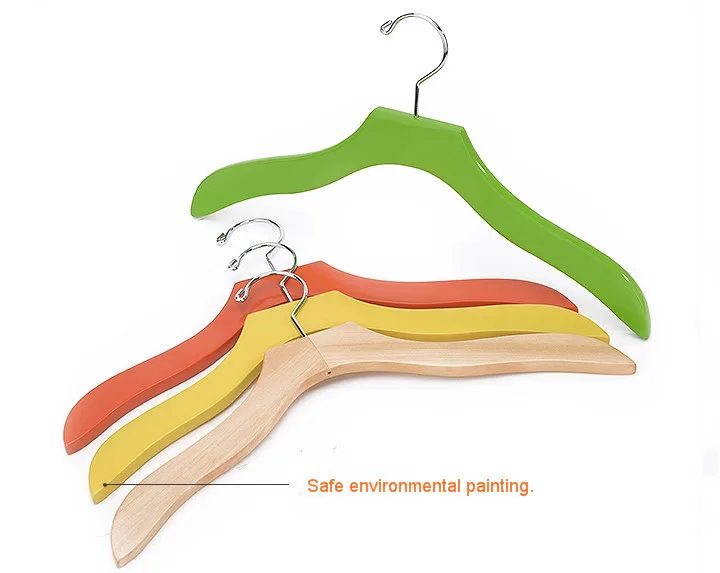 [Бесплатная доставка] Красивая деревянные вешалки для одежды зеленый curvaseer Grip (10