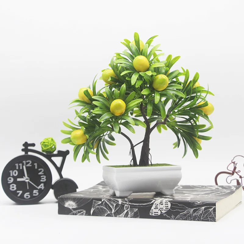 Искусственные фрукты бонсай пластиковые искусственные деревья с горшком
