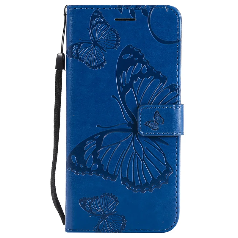 Blue Для Huawei P9 Lite Mini чехол для Huawei P9 Lite P9Lite из искусственной кожи 3D с бабочкой и узором, чехол-книжка для телефона чехол для Huawei P9 - Цвет: Blue