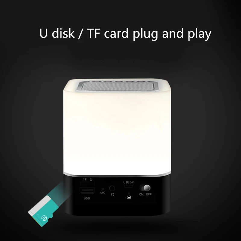 Новый горячий ночник сенсорный Bluetooth динамик Изменение цвета Цифровой календарь