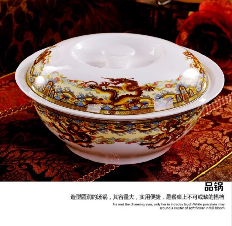 Цзиндэчжэнь керамическая посуда набор из 56 предметов костяного фарфора для