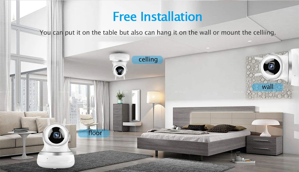 Amorvue 1080P беспроводная Wifi ip-камера, удаленный доступ, ночное видение, умное воспроизведение, поддержка TF карты, обнаружение движения, монитор для малышей
