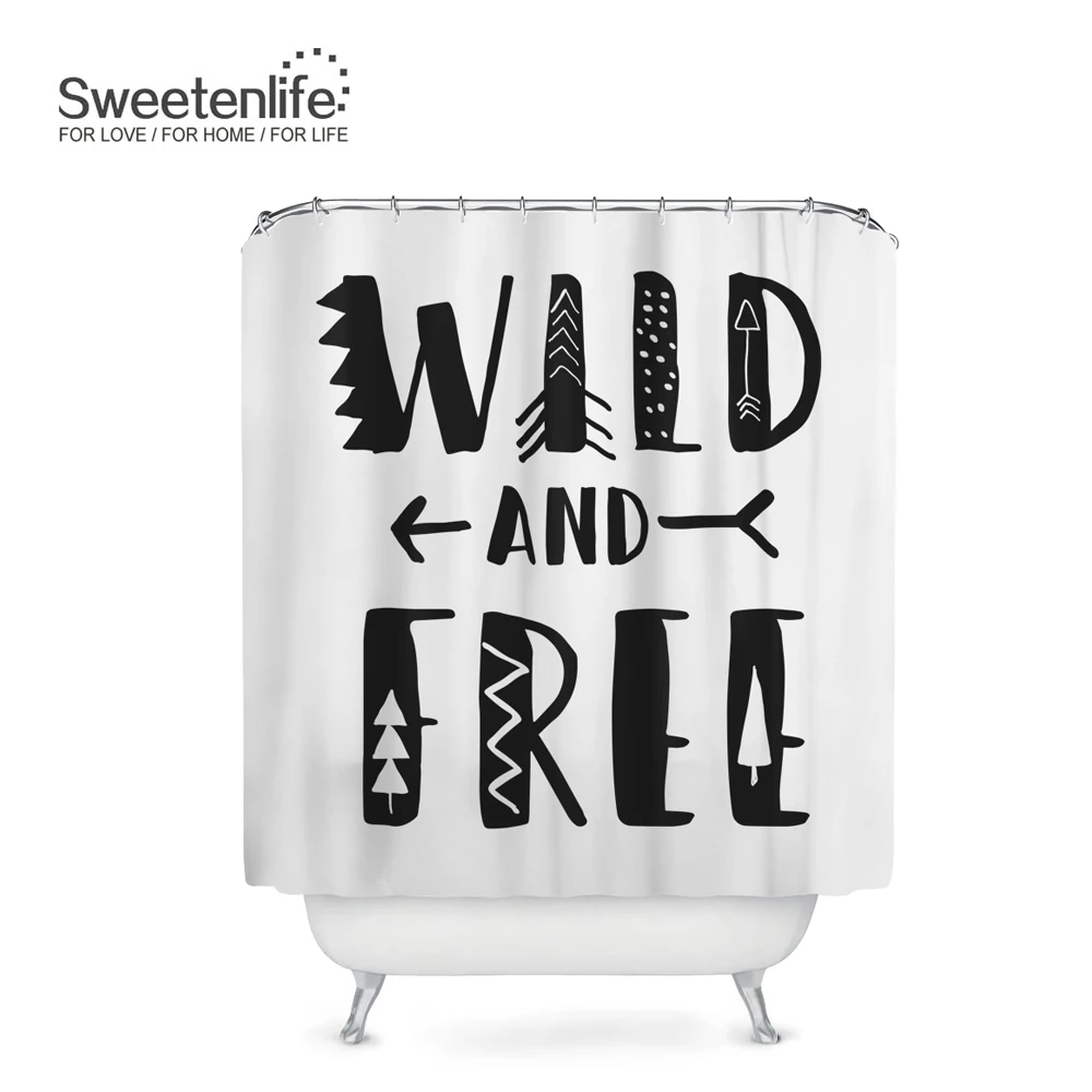 Sweetenlife тканевая занавеска для душа со стрелками, занавеска для ванной комнаты, домашний декор, ванная комната, водонепроницаемый полиэстер, 180*180 см, занавеска для ванной