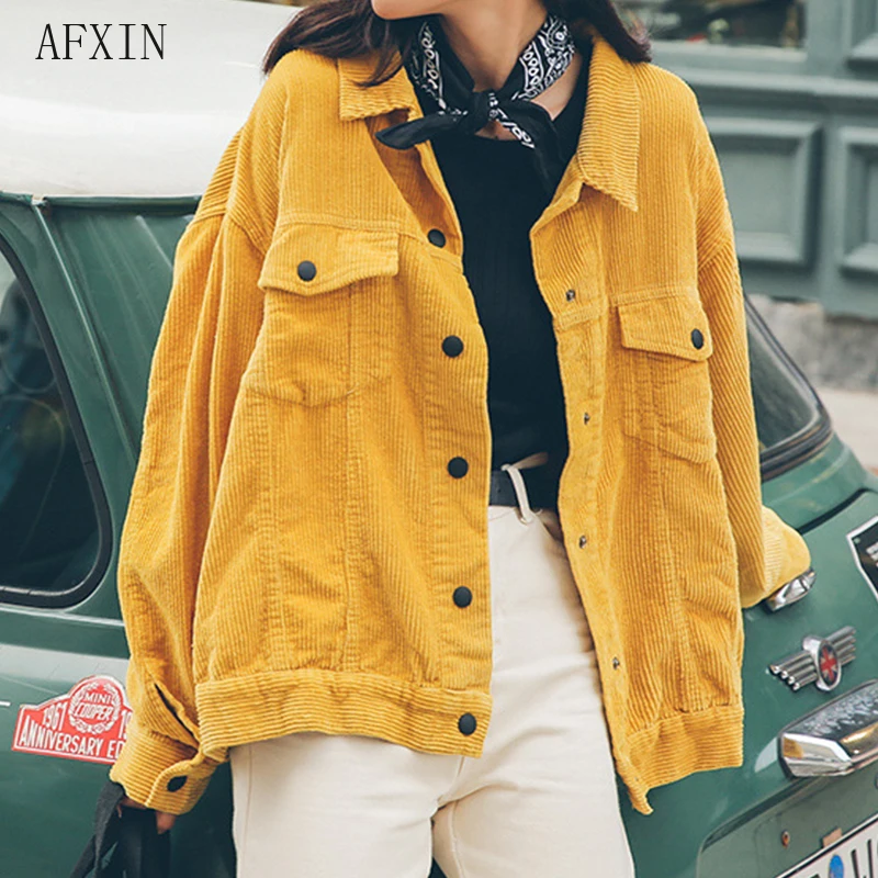 Женская куртка бомбер с карманами хлопковая желтая Вельветовая Стильная