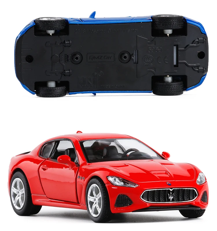 1:36 Масштаб Maserati GT спортивный автомобиль литой под давлением модель автомобиля игрушка с вытягиванием назад синий красный для детей Коллекция подарков на день рождения
