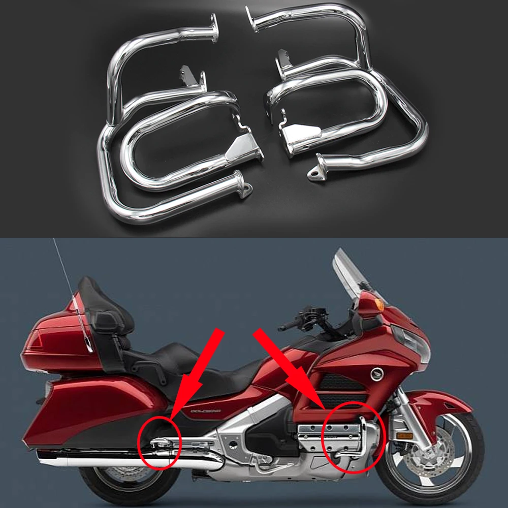 Передний и задний Железный чехол двигателя для Honda GOLDWING GL1800 2001- GL1800A 2001-2005 Goldwing протектор бампера