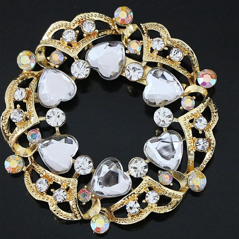 Новый полу-драгоценные Корейский большой круглый брошь для женщин красочные