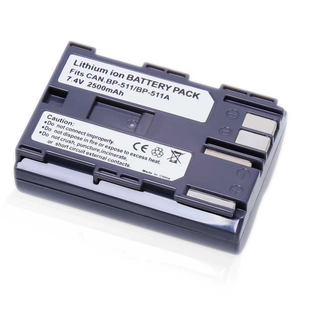 2 шт./лот 7 4 в 2500 мАч BP-511A батареи BP 511A BP511 A 511 камера батарея для Canon EOS 300D 10D 20D 30D 40D 50D