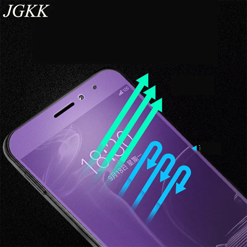JGKK 2.5D анти синее матовое закаленное стекло для Meizu Pro7 Plus синий без отпечатков