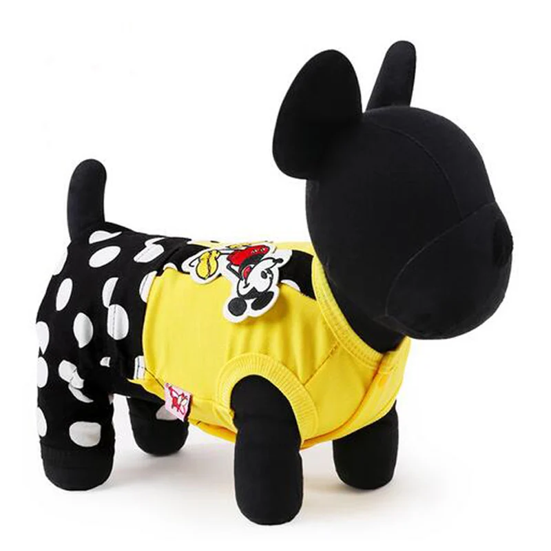 Милая Одежда для собак милая куртка с принтом Микки Мауса мягкая хлопковая без