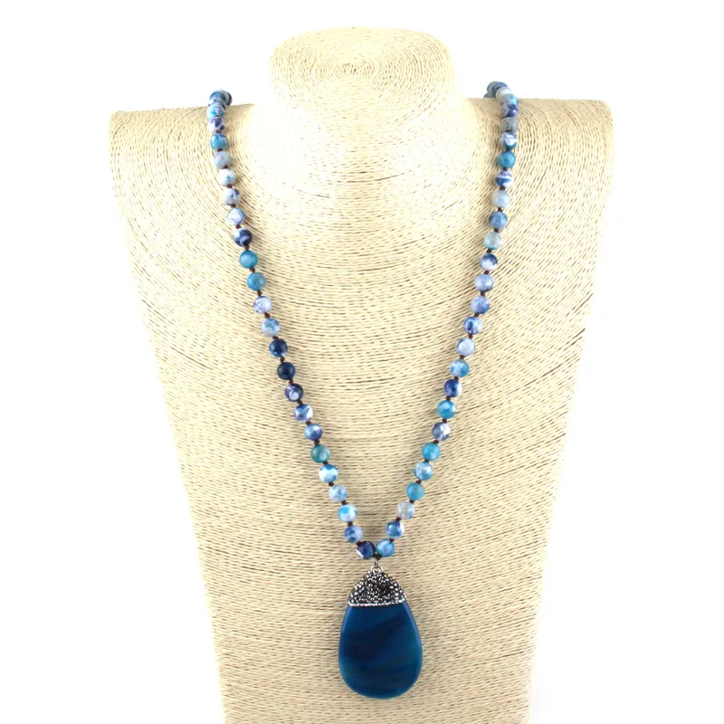 MOODPC модные богемные ювелирные изделия синий камень УЗЕЛКОВЫЙ кристалл паве