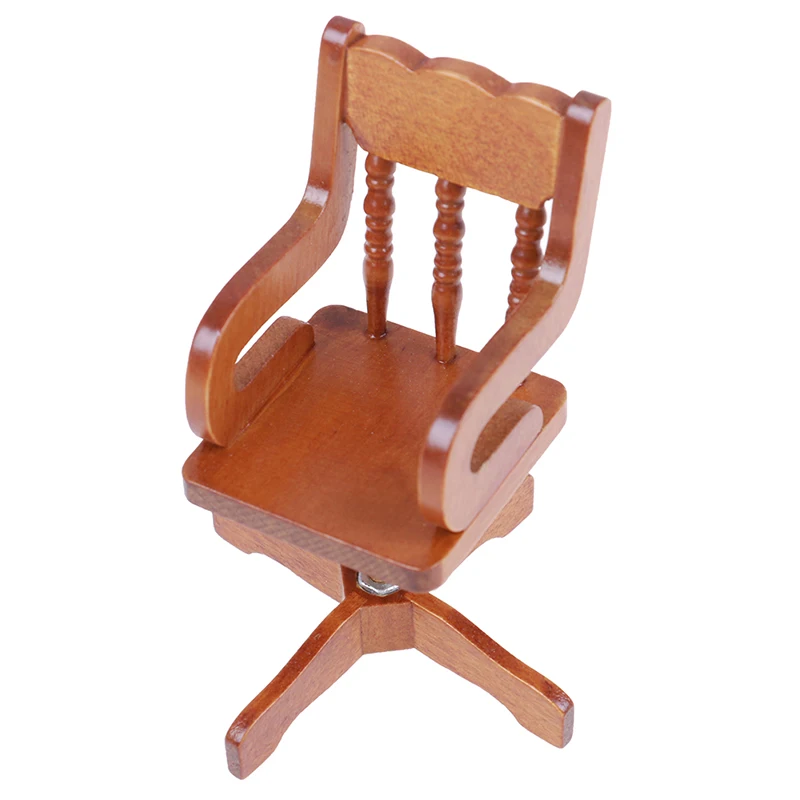 1/12 Mini Dollhouse Furniture Bed Set/Revolving Chair Miniature Living Room Kids Pretend Play Toy Miniature furniture Miniature