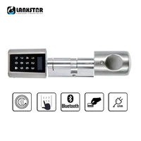 lanxstar password smart lock cylinder home keyless electronic lock core with bluetooth mobile app multi function intelligent