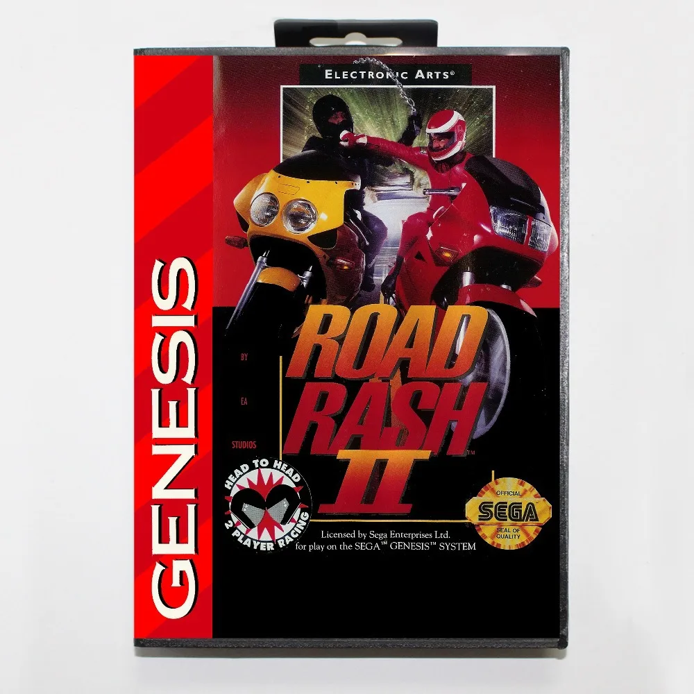 Игровой картридж Road сыпь 2 16 бит игровая карта MD с розничной коробкой для Sega Mega Drive