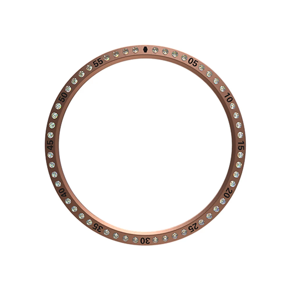 Rose gold Роскошное стальное кольцо с бриллиантами для samsung Galaxy Watch, ободок 46 мм/42 мм/gear S3, антицарапина, металлическая клейкая крышка, аксессуары - Цвет: Rose gold