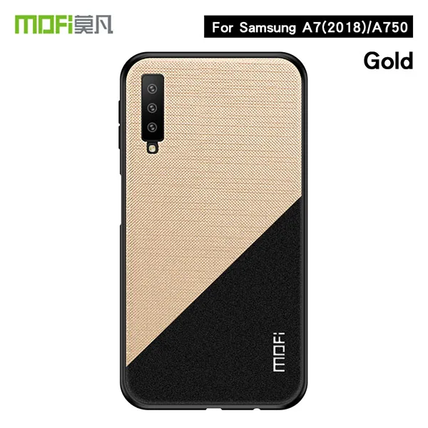 MOFi Bright Shield Series II чехол для samsung Galaxy A7 A750 высокое качество TPU мягкий PC жесткий тканевый защитный чехол-накладка - Цвет: Цвет: желтый