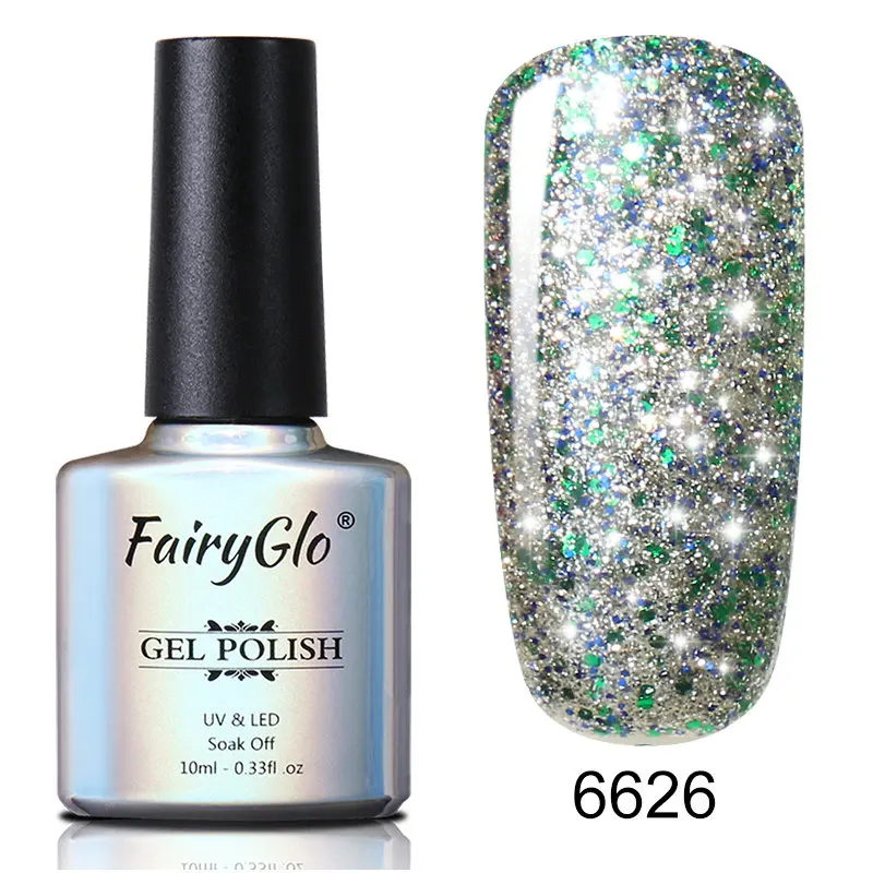FairyGlo, 10 мл, Звездный Гель-лак для ногтей, супер яркий цвет, Гель-лак, блестящий, замачиваемый, УФ, светодиодный, Полупостоянный, геллак, Lucky ink, Shilak - Цвет: 6626