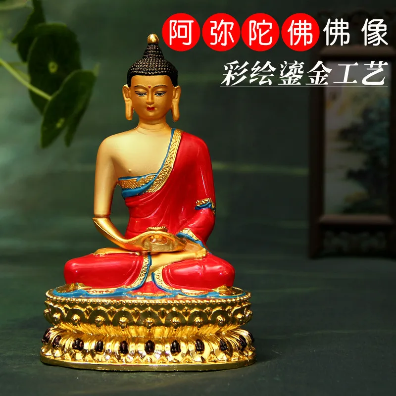 Статуэтка Будды из металлического сплава с лотосом шакьей|amitabha buddha statue|amitabha