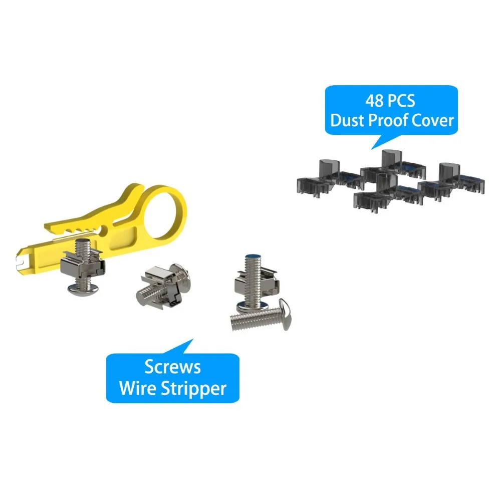 AMPCOM Supreme Series CAT 6 Патч-панель 50U позолоченная 2U 48-портовая Rackmount или Wallmount Punch Down Patch