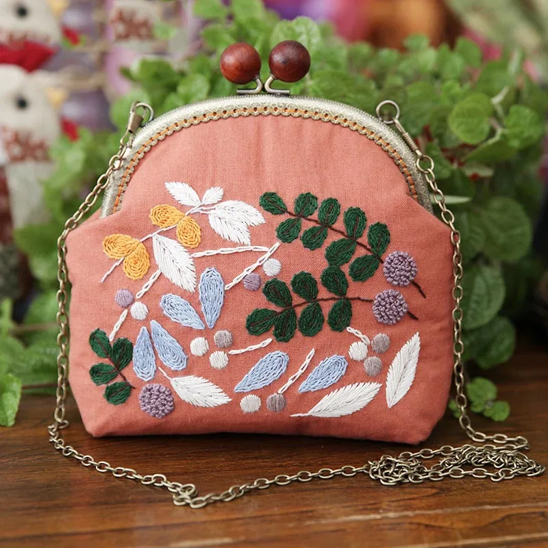 DIY Вышивка Цветы Сумка Сумочка Рукоделие Вышивка крестом комплект ручной работы Портмоне кошелек Портативный шитье Искусство ремесло подарки другу - Цвет: 3