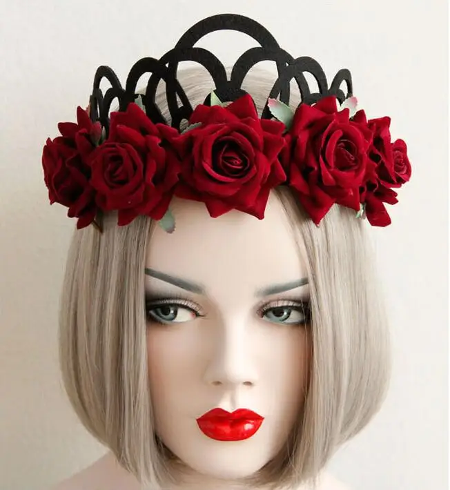 Европейская мода винтажная Королевская роза гирлянда ручная работа для девочек