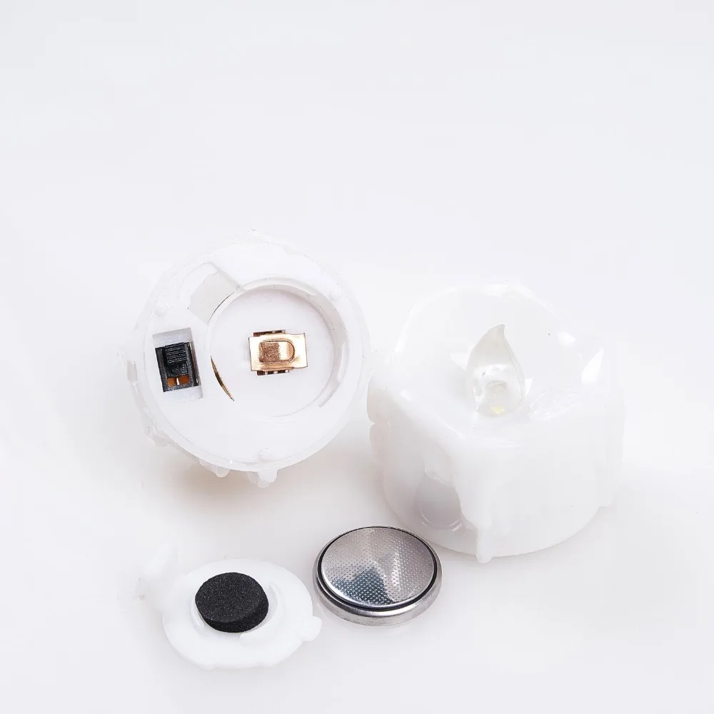 12 шт./лот светодиодная Электронная свеча в форме капли чайный светильник