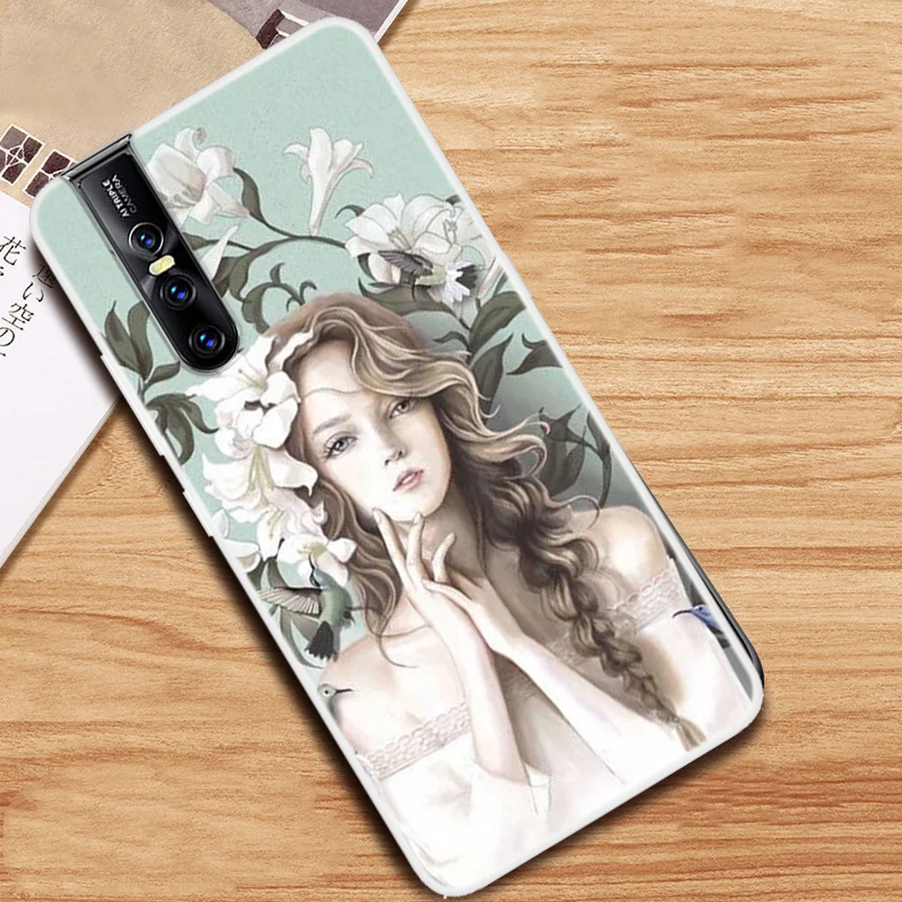 Модный чехол для телефона с милыми мультяшными животными VIVO V15 PRO рисунком мягкий