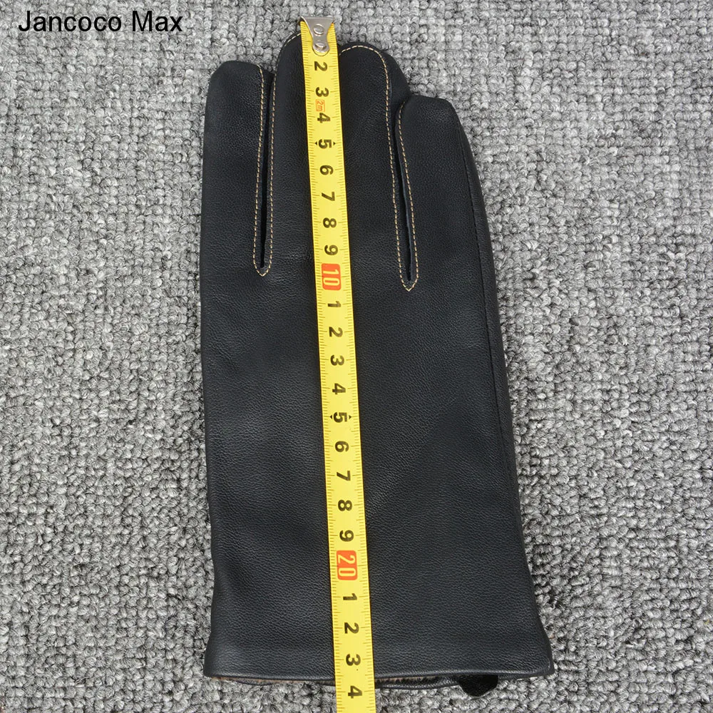 Jancoco Max, черные и коричневые, новинка, натуральная овчина, кожаные перчатки, зимние, теплые, бренд, для вождения, варежки для мужчин, S2058