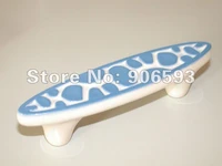 6pcs lot free shipping sweet blue speckle cartoon cupboard handle