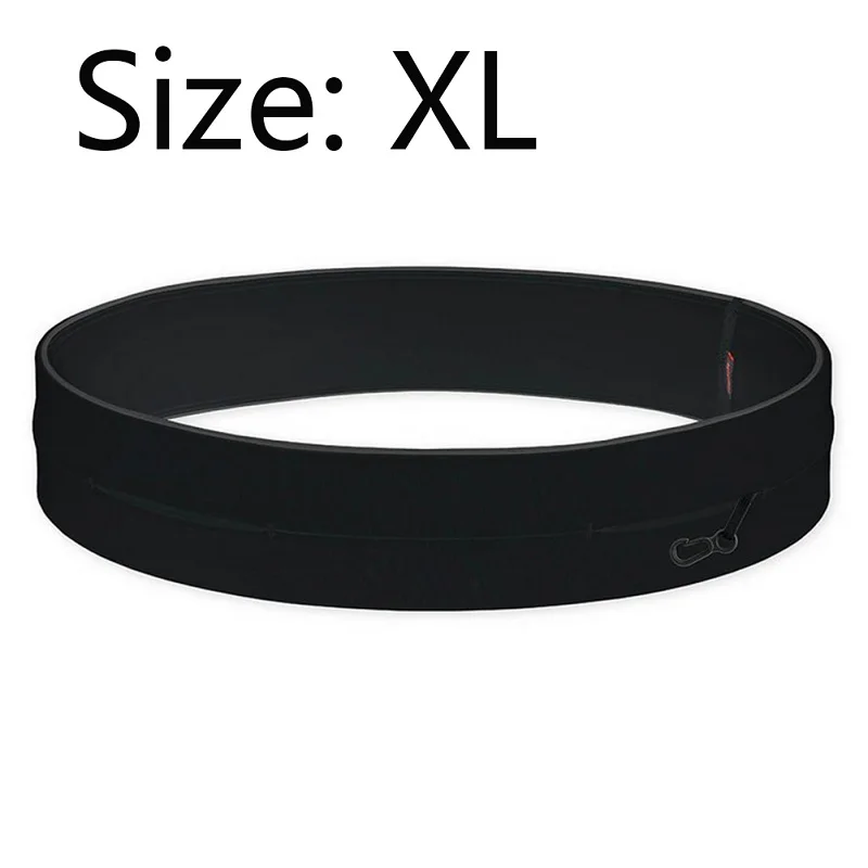 black XL Профессиональная Мужская Женская поясная сумка для бега, Спортивная поясная сумка для мобильного телефона, скрытая сумка для гонок, бега, тренажерного зала, поясная сумка - Цвет: black XL