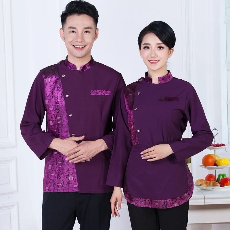 Униформа для отеля зима осень Женский ресторанный официант кафе комбинезон с