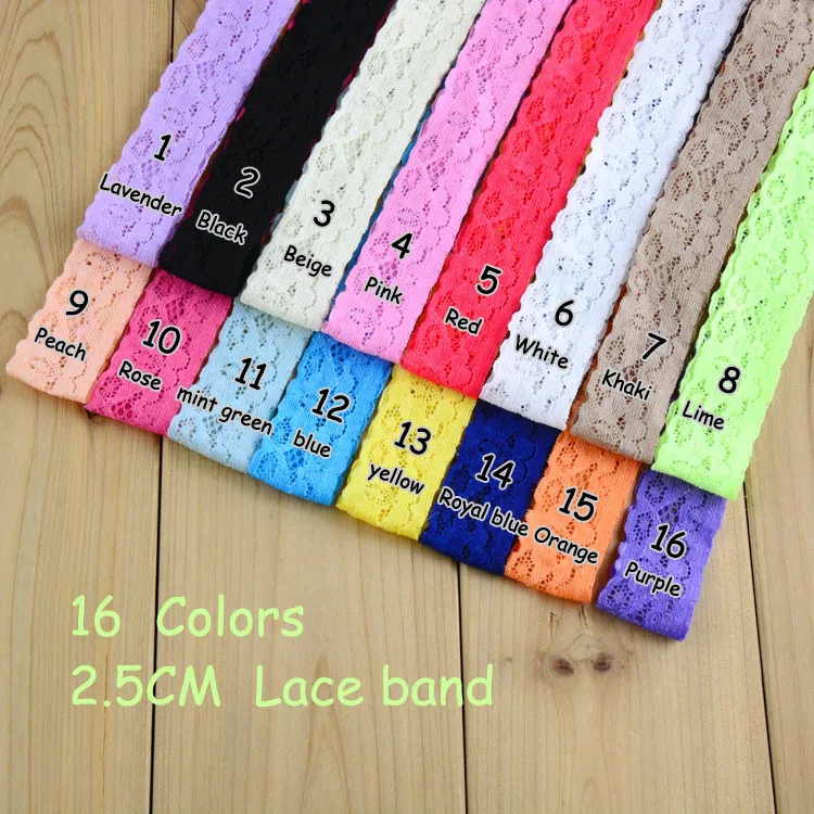 Высококачественная Кружевная повязка на голову 16C для девочек 160 шт./лот ширина 1