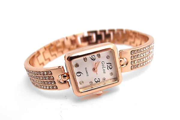 Новые модные часы с розовым золотом стразы женские кристаллами наручные Relojes Mujer