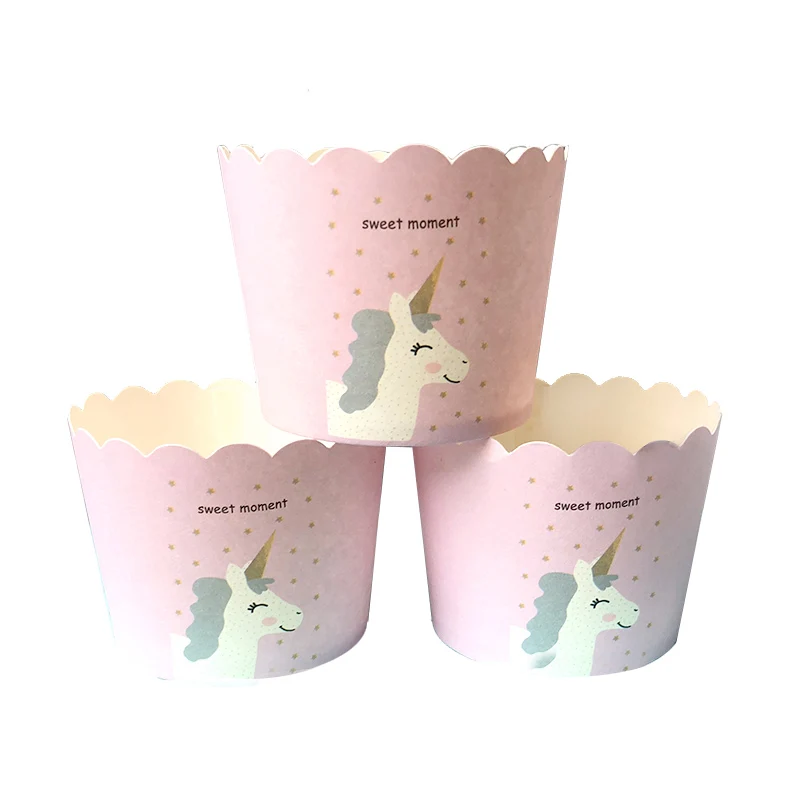 100 шт. розовая бумага с фламинго для выпечки кексов чашки кухонные капкейки
