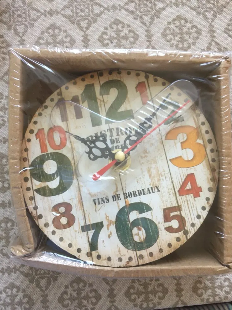 

New Hot New 1pc 12cm Vintage Style Silent Antique Wall Clock Wood Battery Powered Reloj De Pared De Estilo Vintage Wholesale