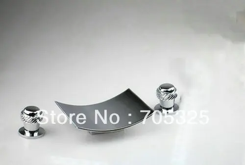 New Deck Mounted 3 Pieces Waterfall Bathroom Bath Basin Faucet Mixer Fauce Z079 | Обустройство дома