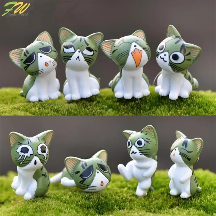(8 шт./лот) миниатюрные игрушки с сыром котом милые модели детские 2 3 см ПВХ