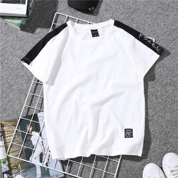 NH1031white Харадзюку летняя футболка с коротким рукавом Повседневная печать парные тройники студенты Харадзюку Графический полосатый футболка размера плюс - Цвет: NH1031white