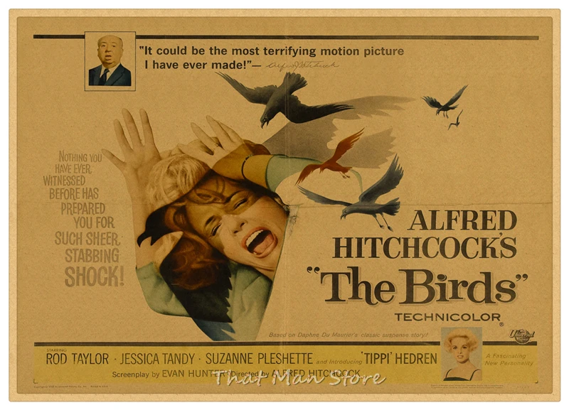 Psycho Notorious North by Northwest Hitchcock домашний интерьер украшения Крафт Фильм Ретро плакат рисунок core наклейки на стену