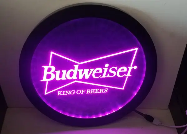 Светодиодный разноцветный неоновый светильник budweiser с беспроводным управлением