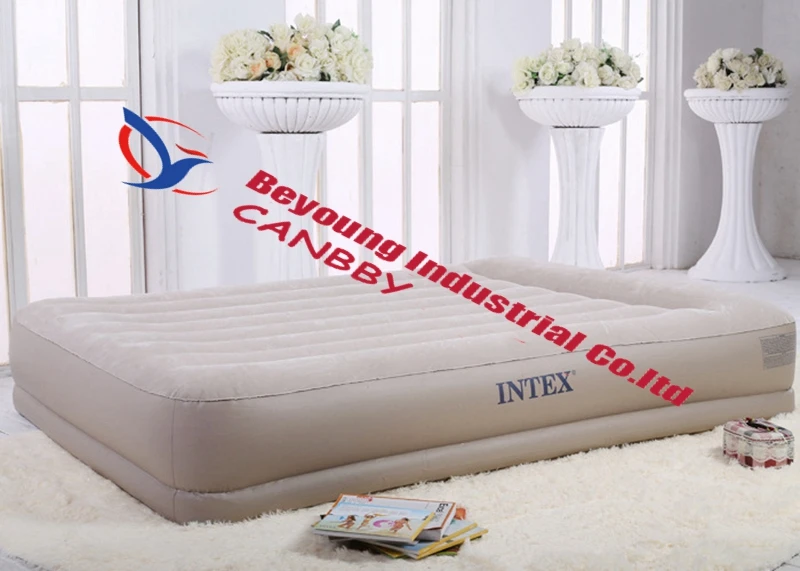 Intex Подушка для отдыха средняя посадка надувная кровать люкс с встроенной подушкой и электрическим насосом, размер queen, 220 В
