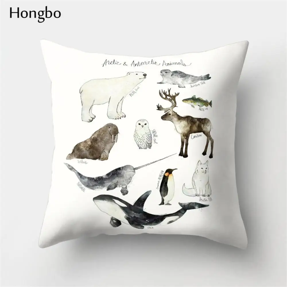 10 Hongbo 1 шт. чехол для подушки с рисунком лисы, медведя, птицы, лошади, диких животных, декоративный чехол для подушки, для дома и офиса - Цвет: 10