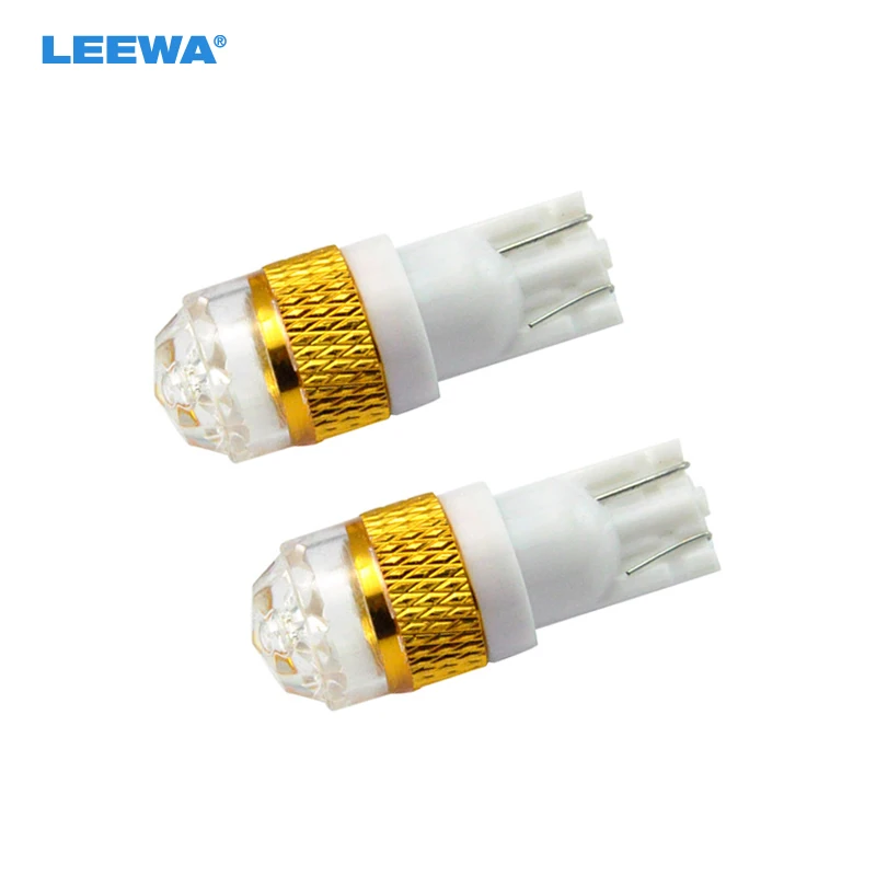 

LEEWA 4pcs Power White T10 W5W 194 168 5730 SMD 2 SMD 2 Leds Prism Surface Car LED Side light Bulbs #CA1778