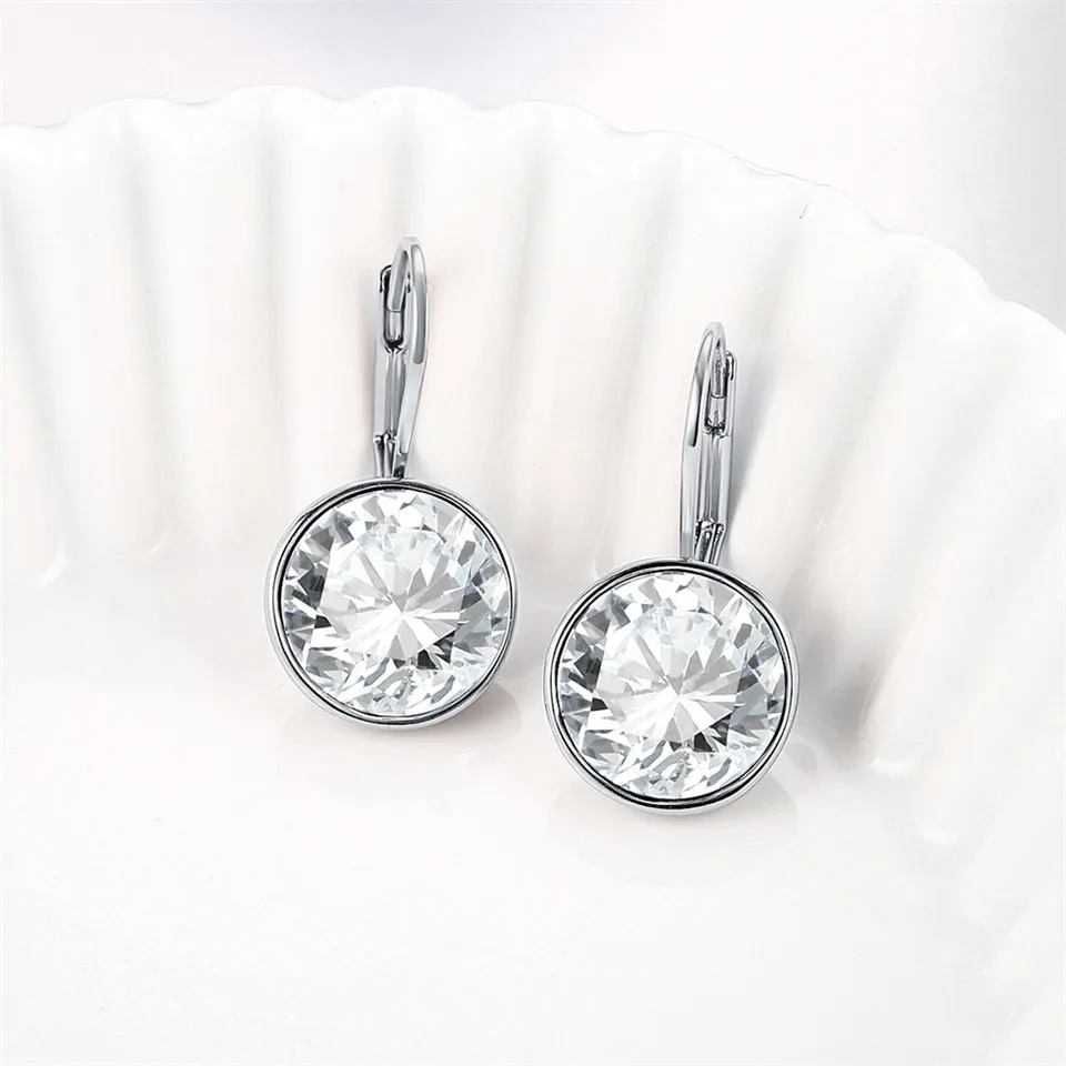 Модные Цветные Серьги с кристаллами Swarovski с родиевым цветным покрытием для женщин, ювелирный подарок XE2189