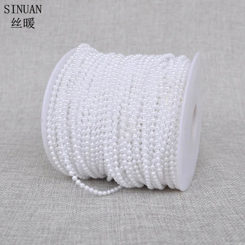 Пластиковые цепочки из шариков китайские бусины акриловые белый и кремовый