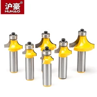 huhao 1 set round over router bits for wood 2 flute endmill with bearing milling cutter woodworking tool corner round over bit