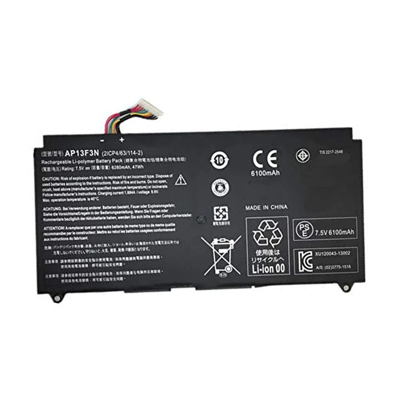 7XINbox 47Wh 6280mAh 7 5 V подлинный AP13F3N Аккумулятор для ноутбука Acer Aspire S7 392 серия Ultrabook