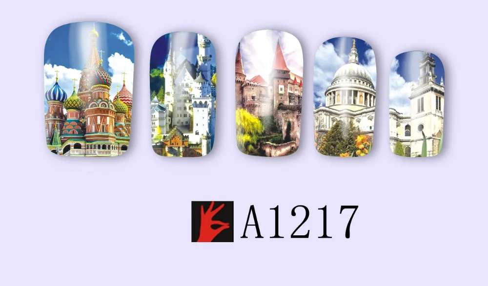 UPRETTEGO 12 упаковок/LOT дизайн ногтей Красивая водная наклейка слайдер с изображением