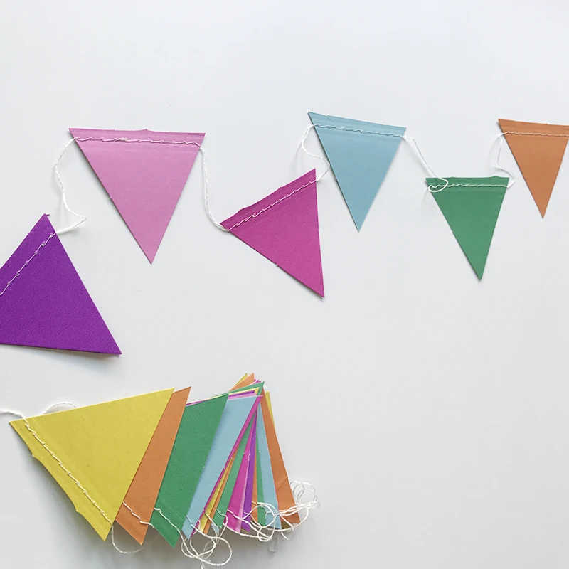 4 м длина треугольная бумажная Свадебная гирлянда украшения для дня рождения